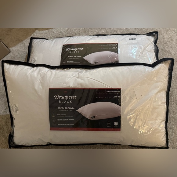 🎉LAST CHANCE🎉2PC BEAUTYREST BLACK Luxurious Down And Feather Blend Pillows - Picture 4 of 12